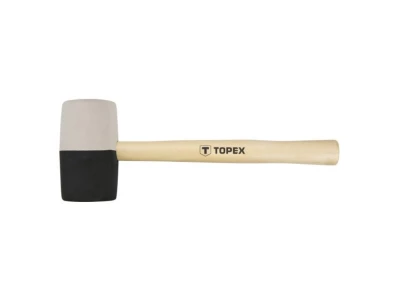 Topex gumikalapács 63mm/680g fekete-fehér fa nyél 02A355